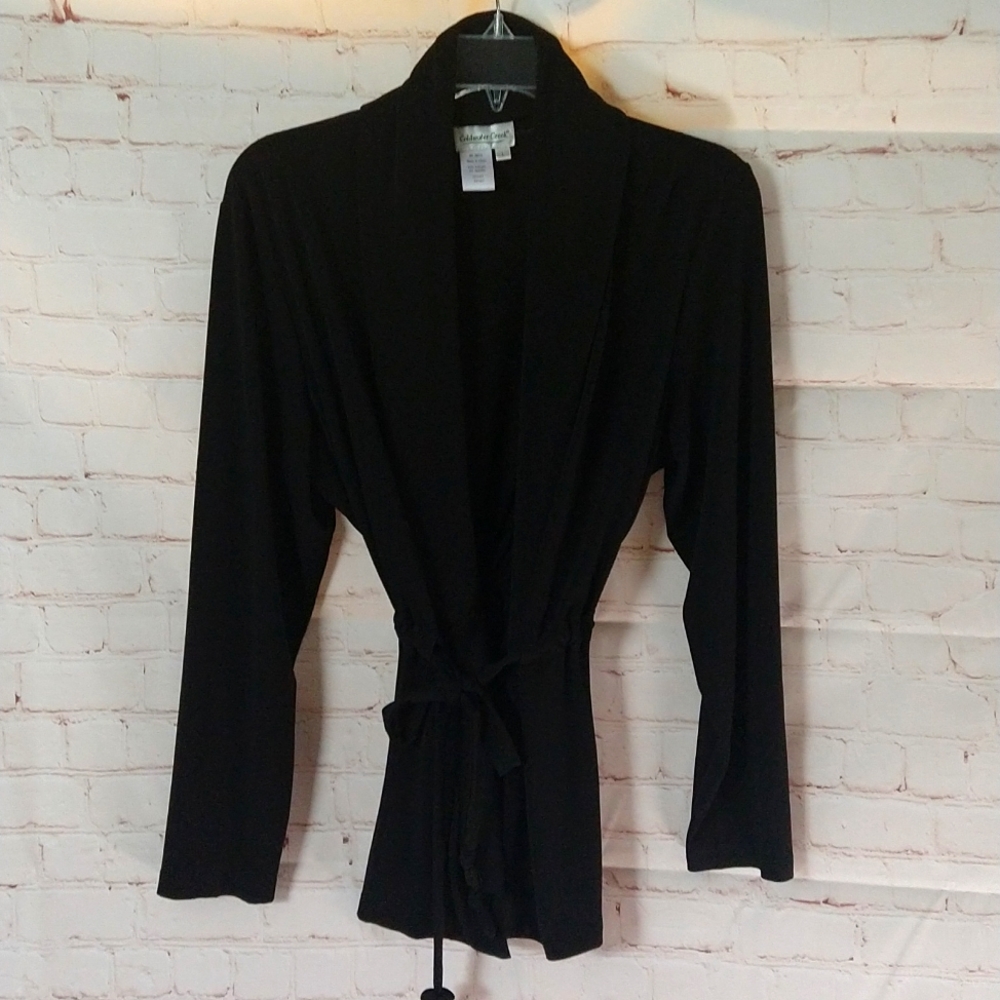 Coldwater Creek Black Lightweight Belted Jacket